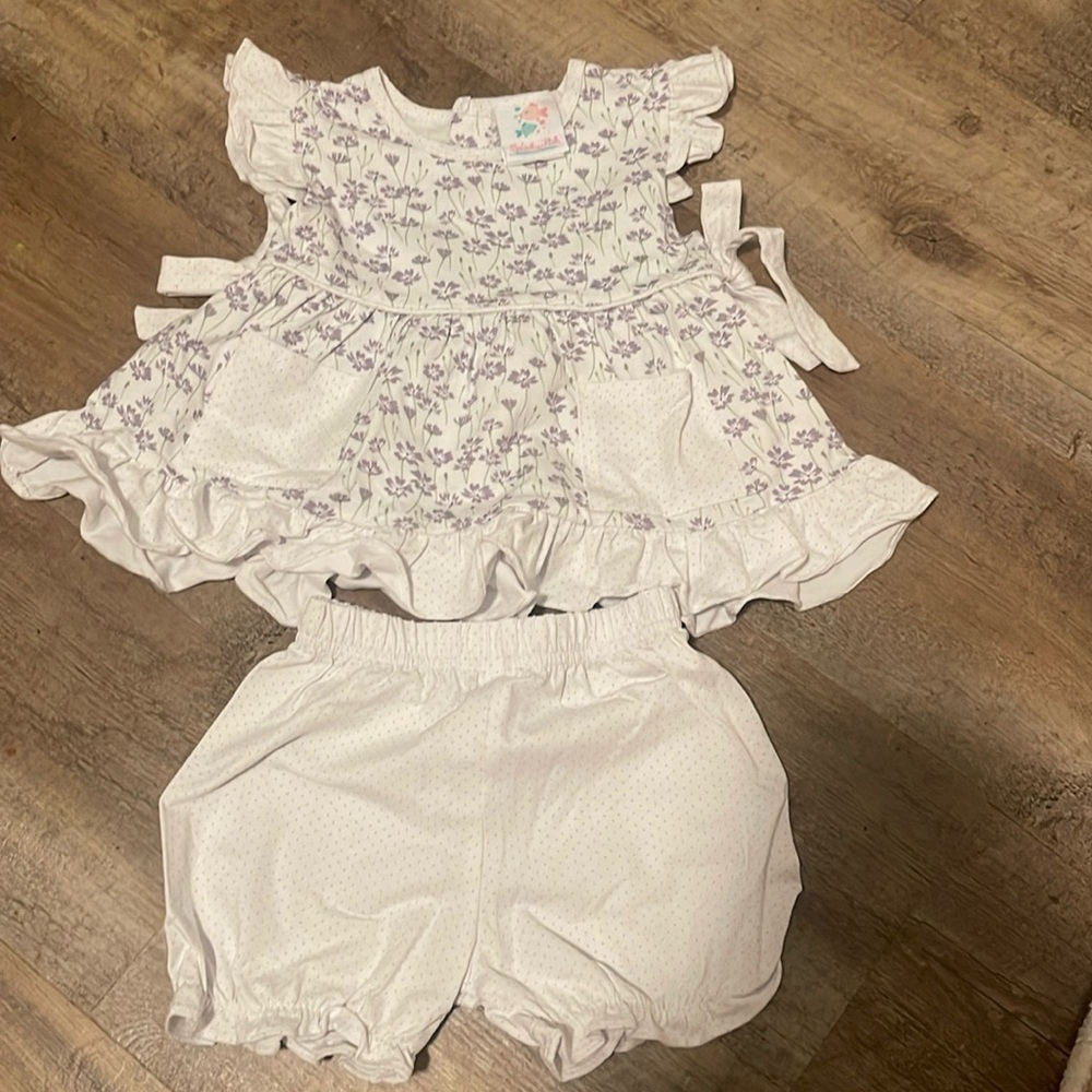 Stitchyfish fish girls short set 2T